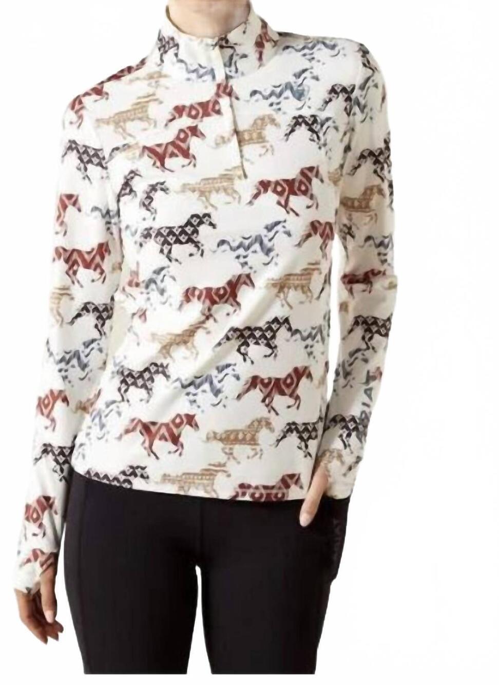 NEW ARIAT women's lowell 3.0 long sleeve 1/4 zip baselayer shirt in painted poni
